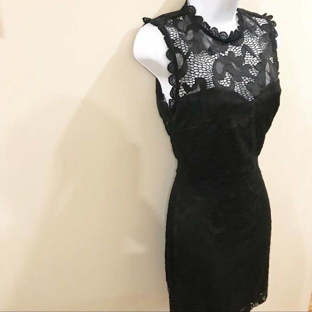 Nasty Gal Black Lace Mini Bodycon Dress Small - Picture 5 of 15